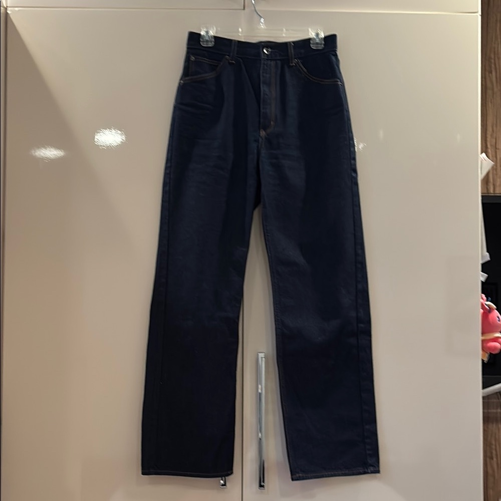 Uniqlo dark Blue Straight Leg Jeans Classic Style